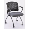 Officesource Perch Collection Nesting Chair with Arms and Casters, Titanium Frame 3294TNSFNV